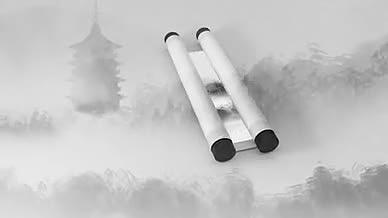水墨卷轴中国风二十四节气霜降烟雾图文宣传视频的预览图
